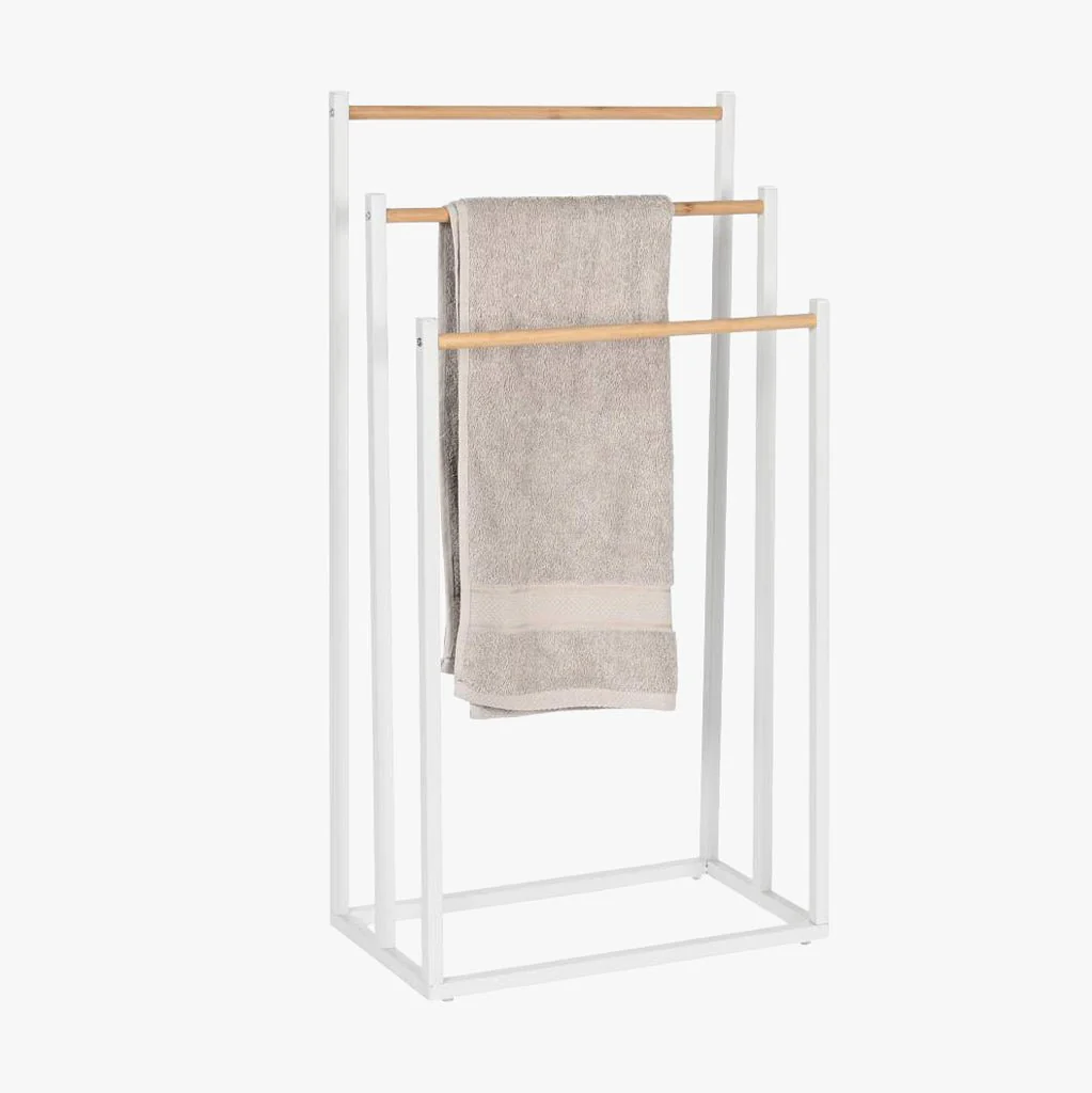 Toalheiro de Metal e Bambu 45x22x85 CLEAR - Image 2