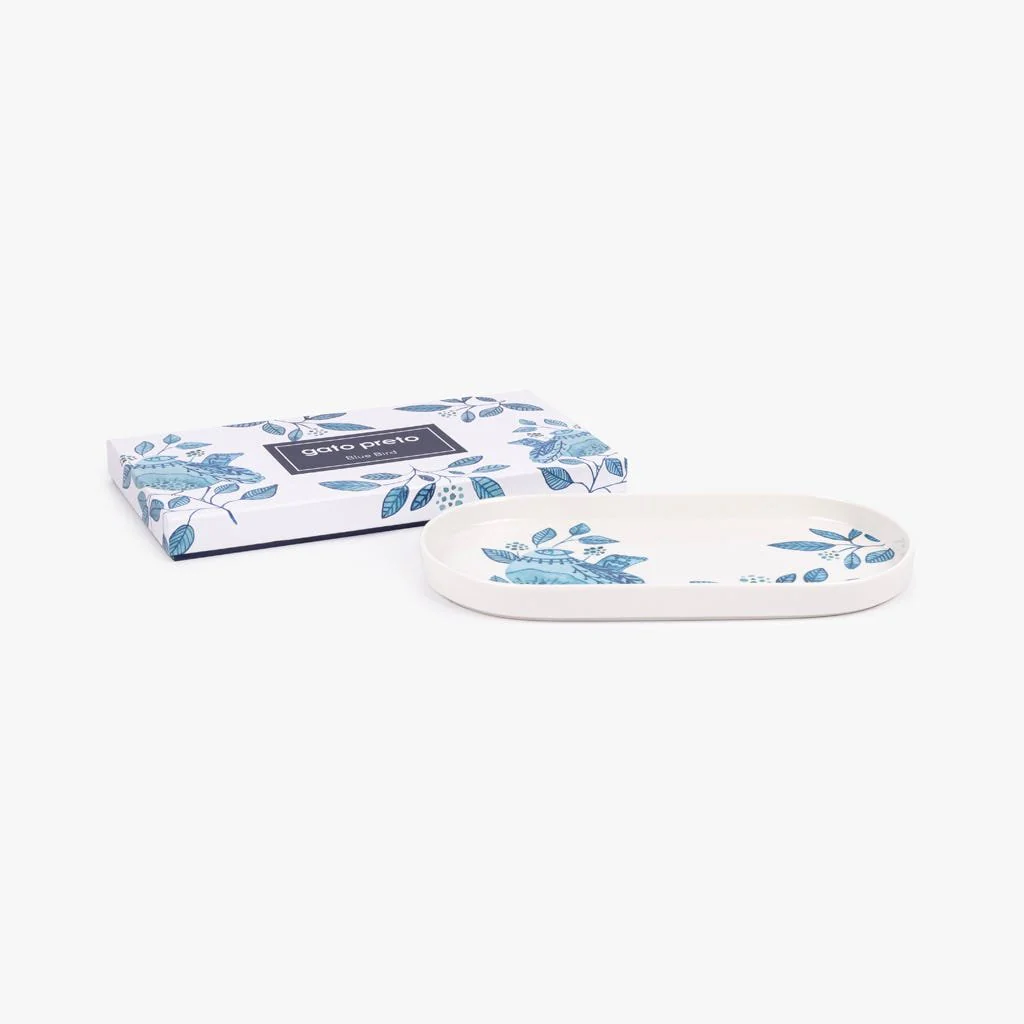 Travessa Oval New Bone China BLUE BIRD - Image 4