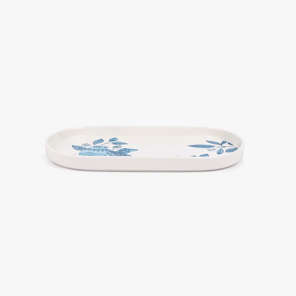 Travessa Oval New Bone China BLUE BIRD - Image 5