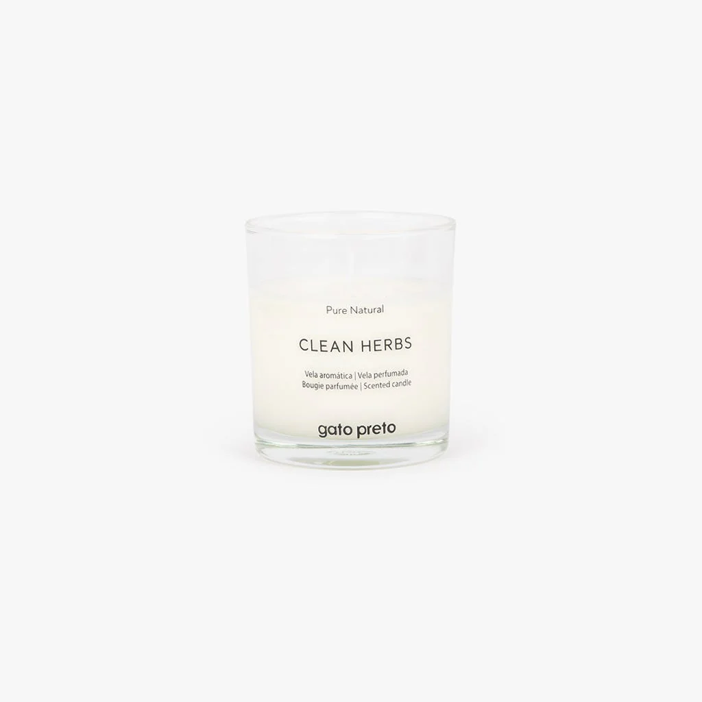 Vela Perfumada em Copo de Vidro Clean Herbs 160g PURE NATURAL