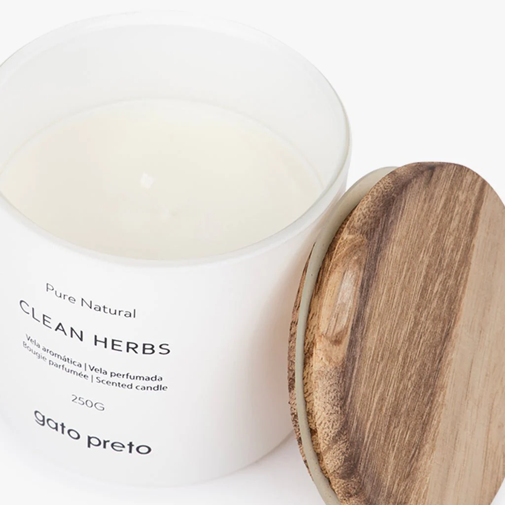 Vela Perfumada em Copo de Vidro Clean Herbs 250g PURE NATURAL - Image 3