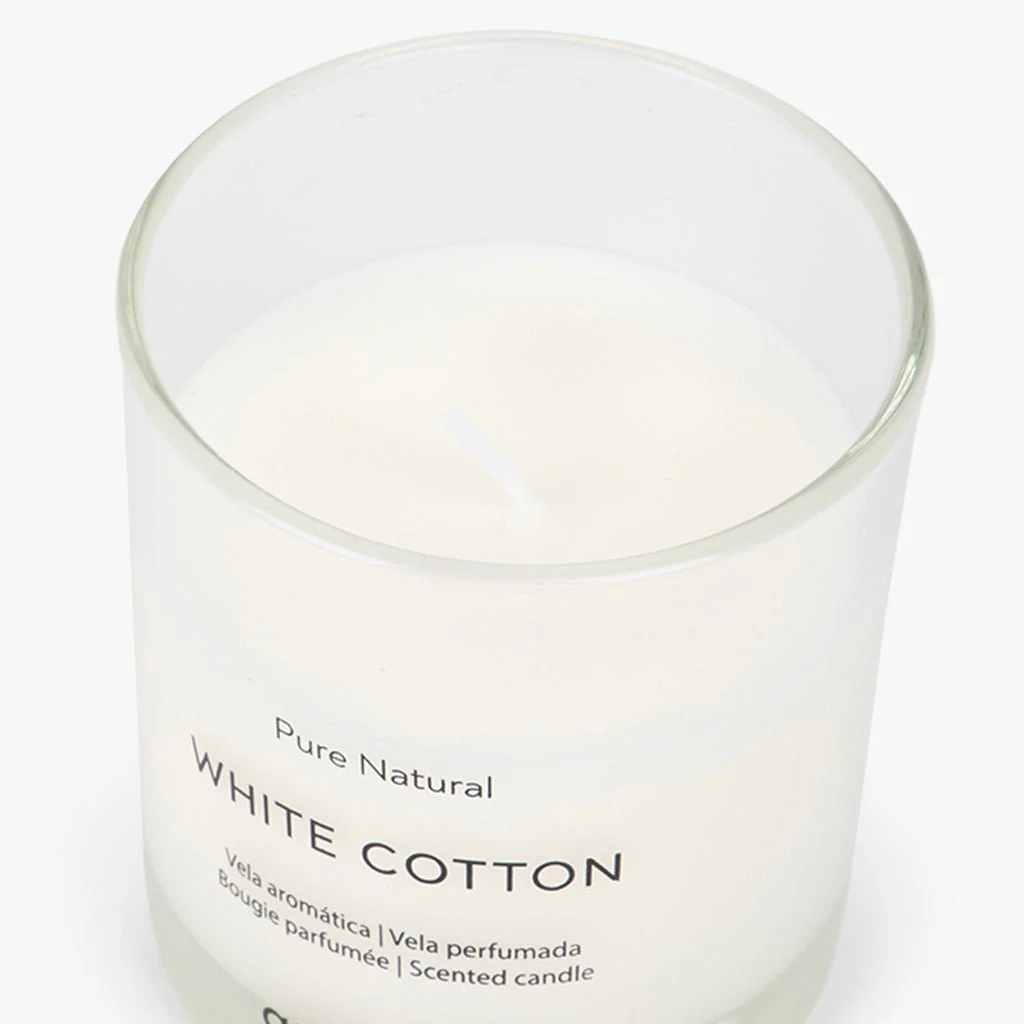 Vela Perfumada em Copo de Vidro White Cotton 160g PURE NATURAL - Image 3