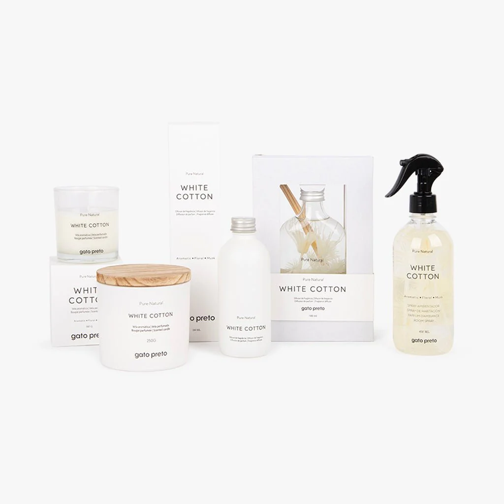 Vela Perfumada em Copo de Vidro White Cotton 160g PURE NATURAL - Image 4